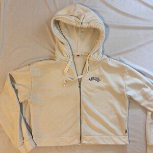 levi's Cream Cropped Zip Hoodie, Size XS